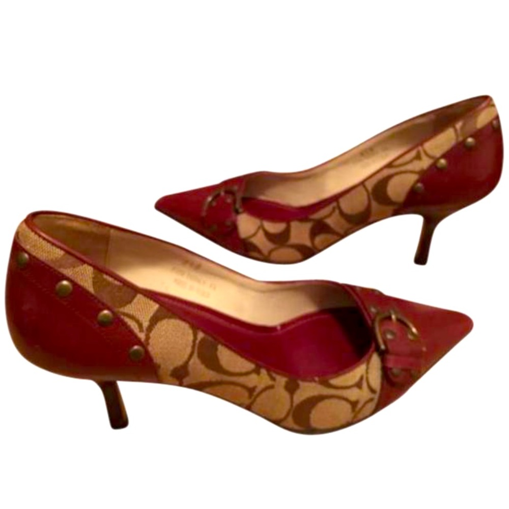 Coach Tierney Monogram Kitten Heel Women’s size 10